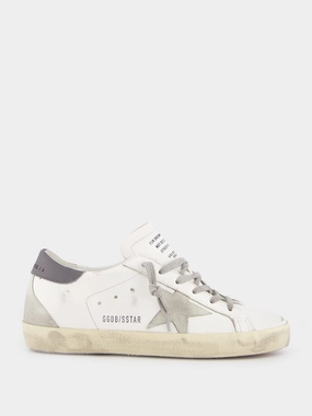 Super-Star Leather Sneakers with Grey Suede Star Womens Sneakers at outlet price
