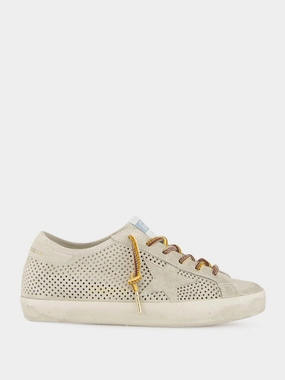 Super-Star Perforated Suede Sneakers in Grey Womens Sneakers at outlet price