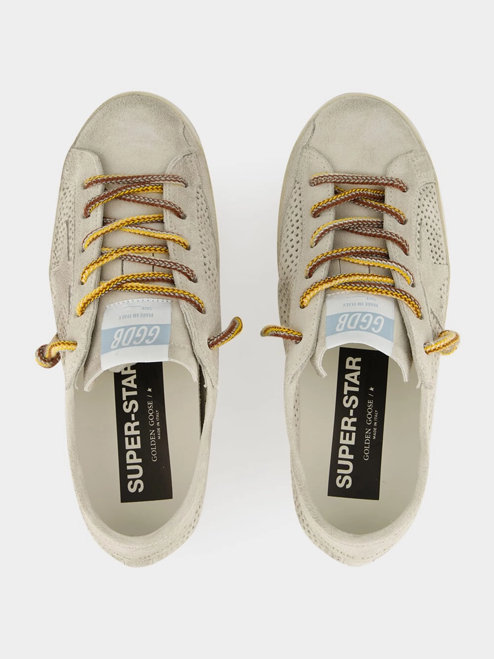 Super-Star Perforated Suede Sneakers in Grey