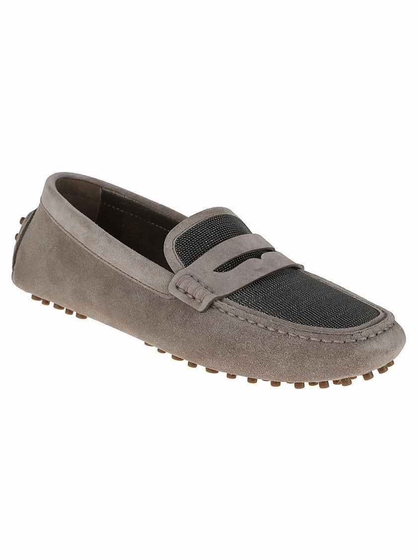 Taupe Moccasin With Rubber Studs