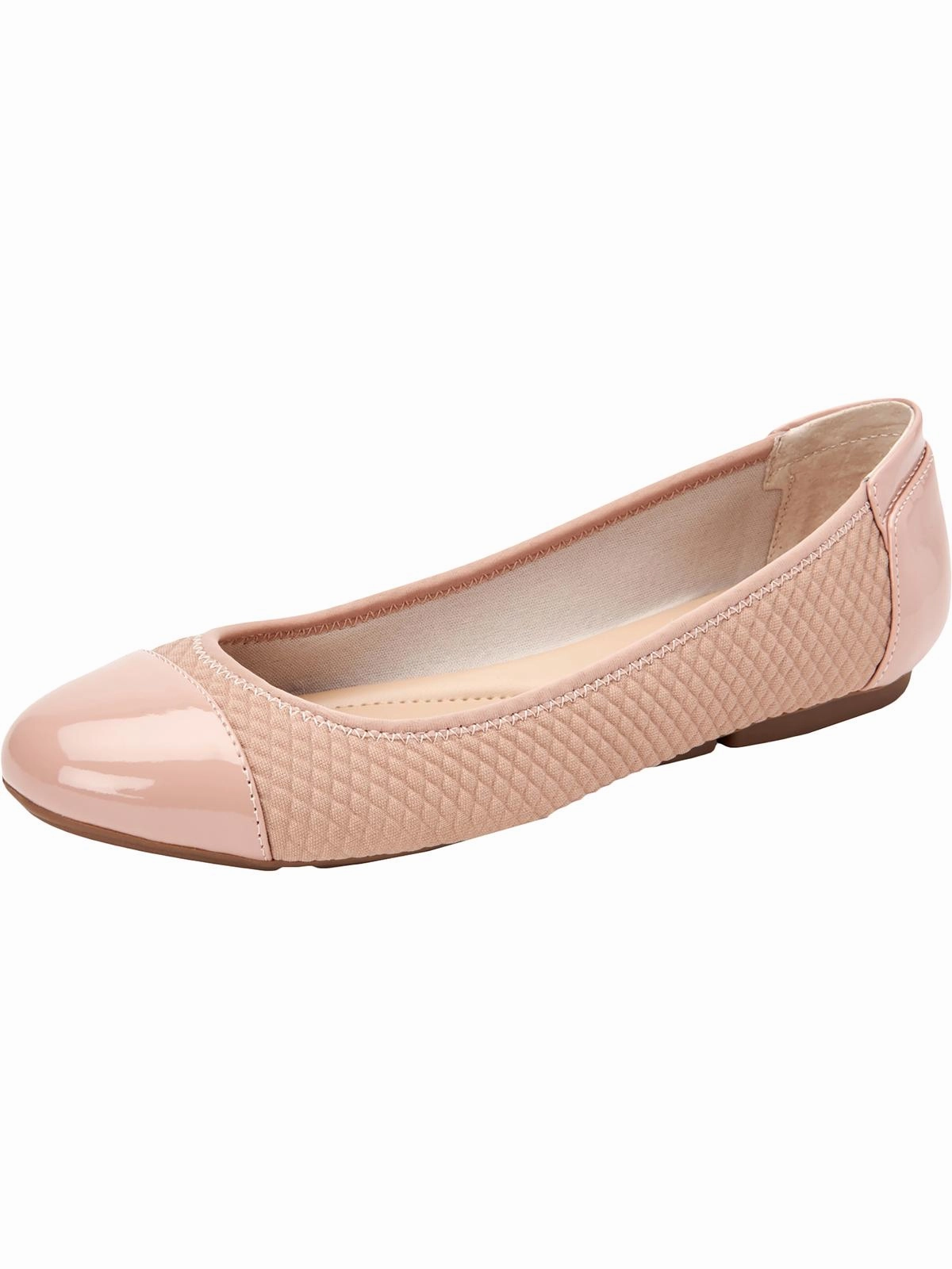 Tavii Womens Faux Leather Toe Cap Ballet Flats