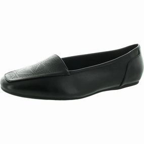 Thrill Womens Perforated Faux Leather Loafers Soft Sole Flats Womens sale