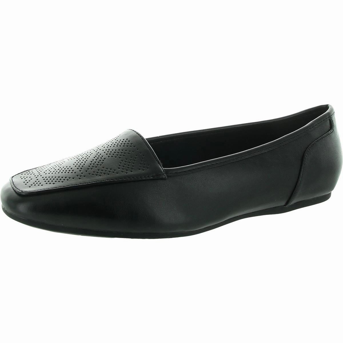 Thrill Womens Perforated Faux Leather Loafers