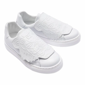 Tiger Logo White Shoes Affordable Casual Footwear for Girls