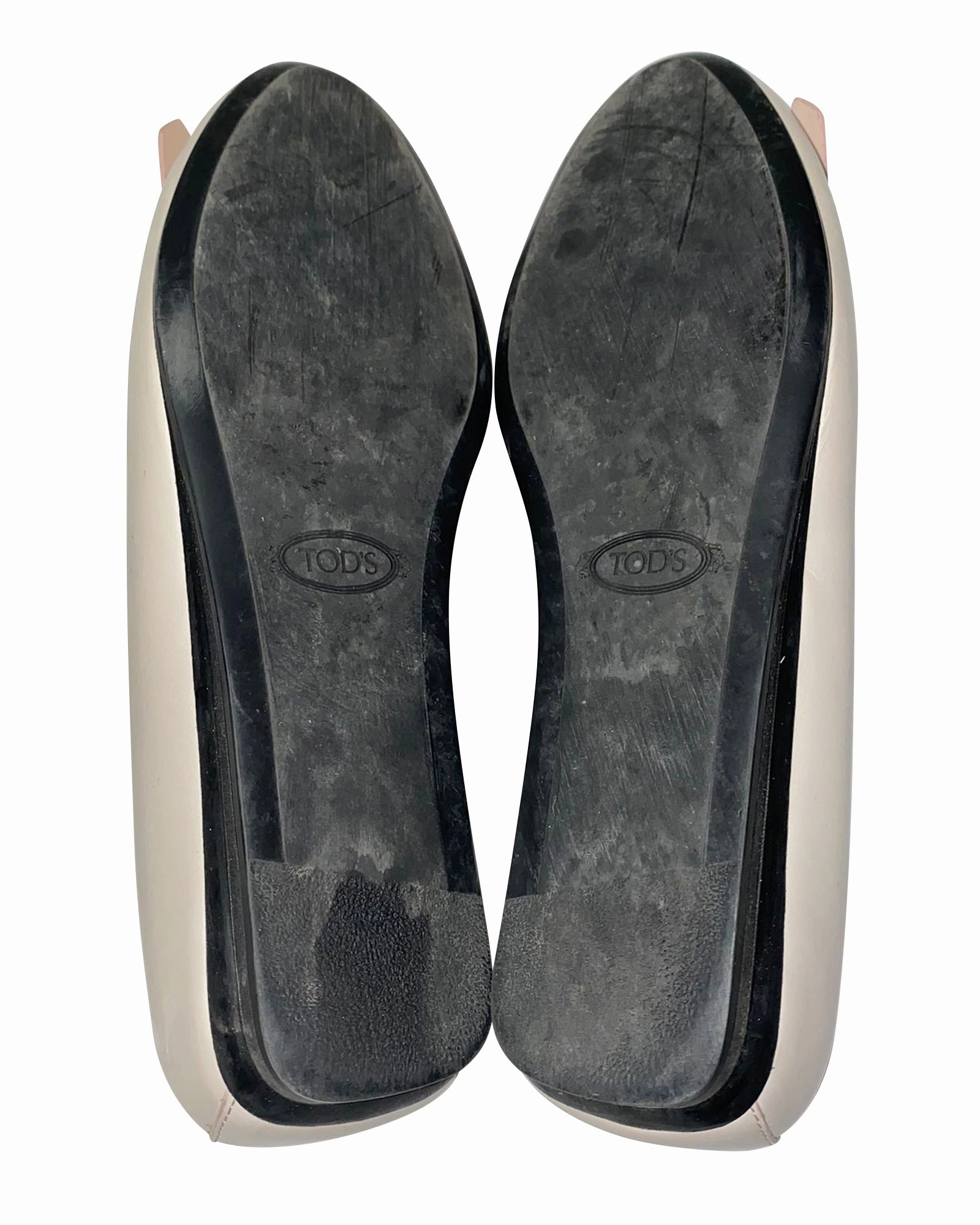 Tod's Moccasin Flats in Cream Leather