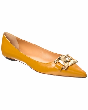 TODs Leather Flat Cheap Ballerina Flats Womens