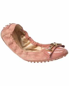 TODs Suede Flat Cheap Ballerina Flats Womens