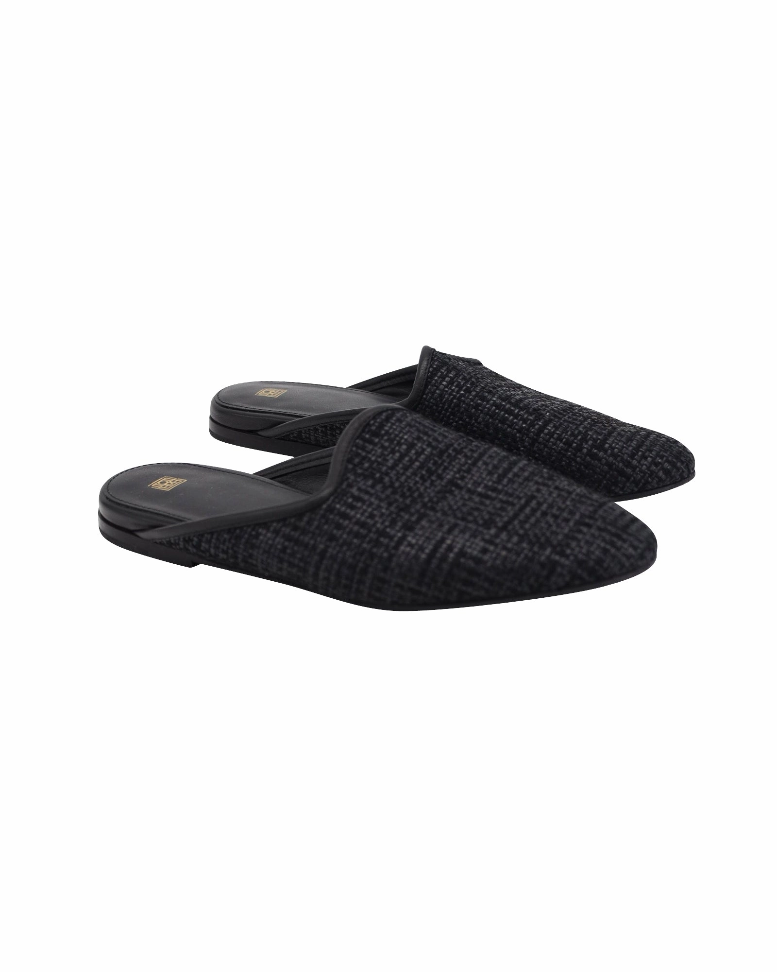 Totme Slip On Mules in Black Raffia
