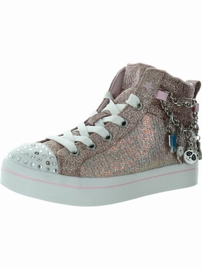 Twinkle Charms Girls Glitter Rhinestone Light-Up Shoes Affordable Casual Footwear for Girls