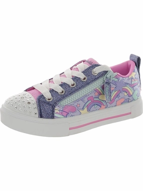 Twinkle Sparkle Girls Satin Glitter Light-Up Shoes Affordable Casual Footwear for Girls
