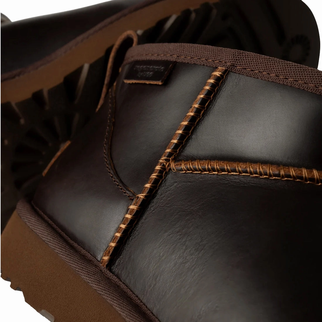 UGG Womens Classic Ultra Mini Leather Regen Boot Ironwood