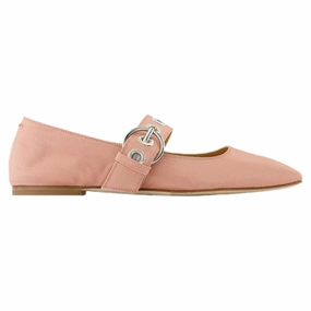 Uma Eyelet Ballerinas - Aeyde - Silk - Pink Womens Flats special deals