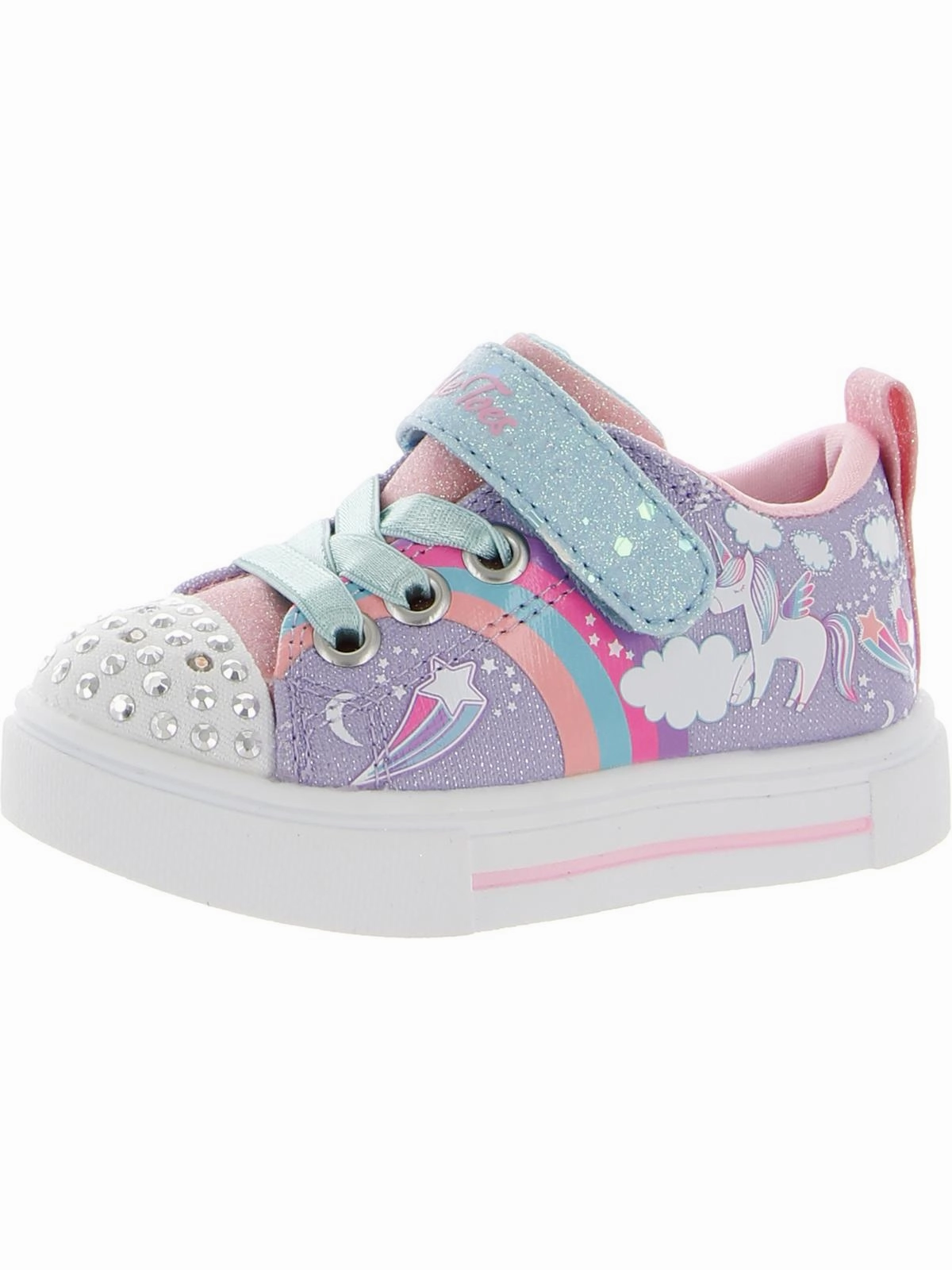 Unicorn Charmed Girls Glitter Slip On Light-Up Shoes Affordable Casual Footwear for Girls