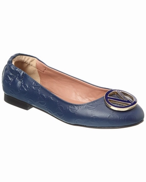 Valentino by Mario Valentino Calliope Leather Flat Cheap Ballerina Flats Womens