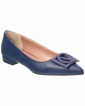 Valentino by Mario Valentino Flora Leather Flat Cheap Ballerina Flats Womens