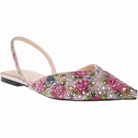 Vance Womens Embellished Pointed Toe Slingbacks Womens Flat Shoes clearance