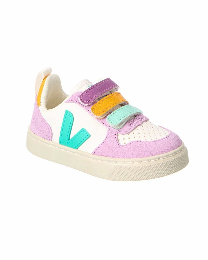 VEJA Small V-10 Chromefree Leather Sneaker Affordable Casual Footwear for Girls