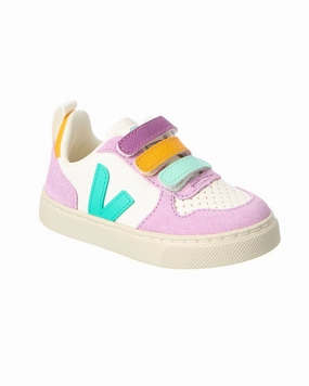VEJA Small V-10 Chromefree Leather Sneaker Affordable Casual Footwear for Girls