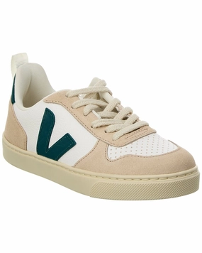 VEJA Small V-10 Laces Leather Sneaker Affordable Casual Footwear for Girls