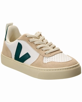 VEJA Small V-10 Leather Sneaker Affordable Casual Footwear for Girls