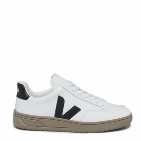 Veja V-12 Leather Extra White / Black / Dune Trendy Trainers for Men