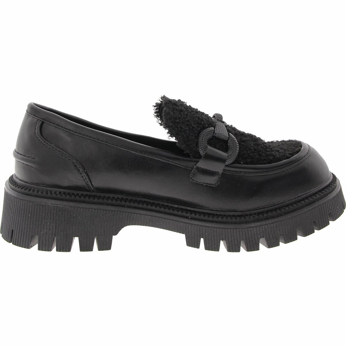 Vince Womens Solid Faux Leather Loafers