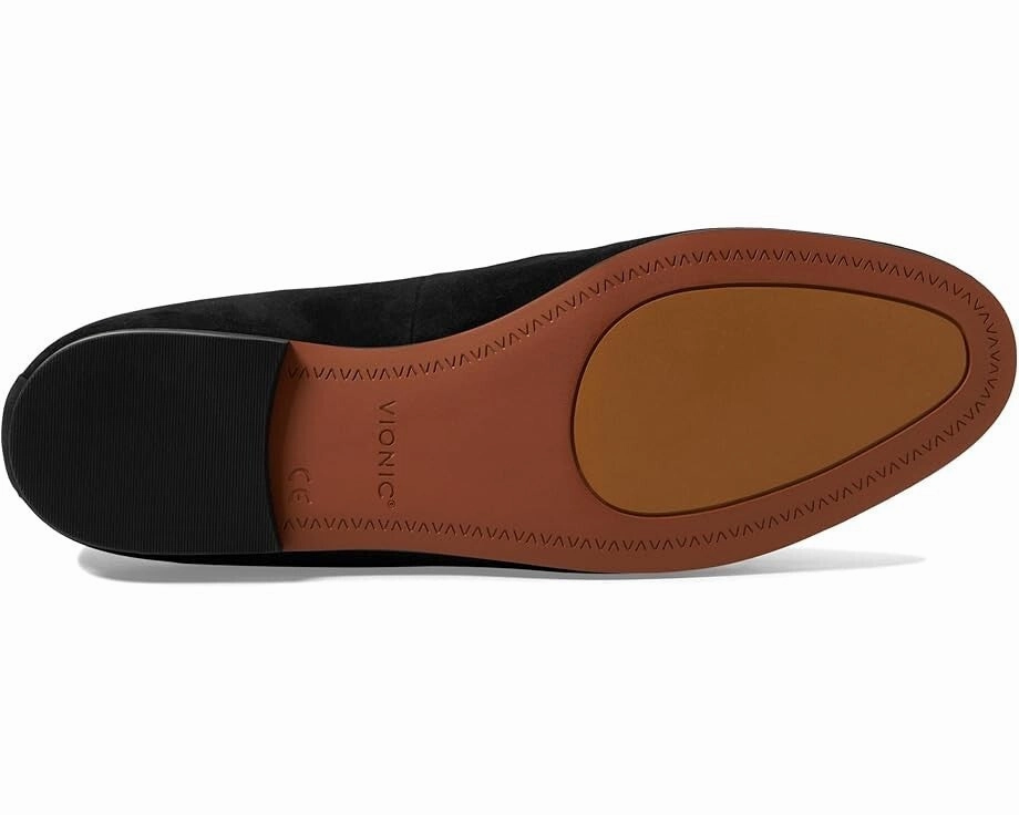 Vionic Willa 10011520-001 Flat Women's US 7 Black Suede Slip-On Shoes KHD2295