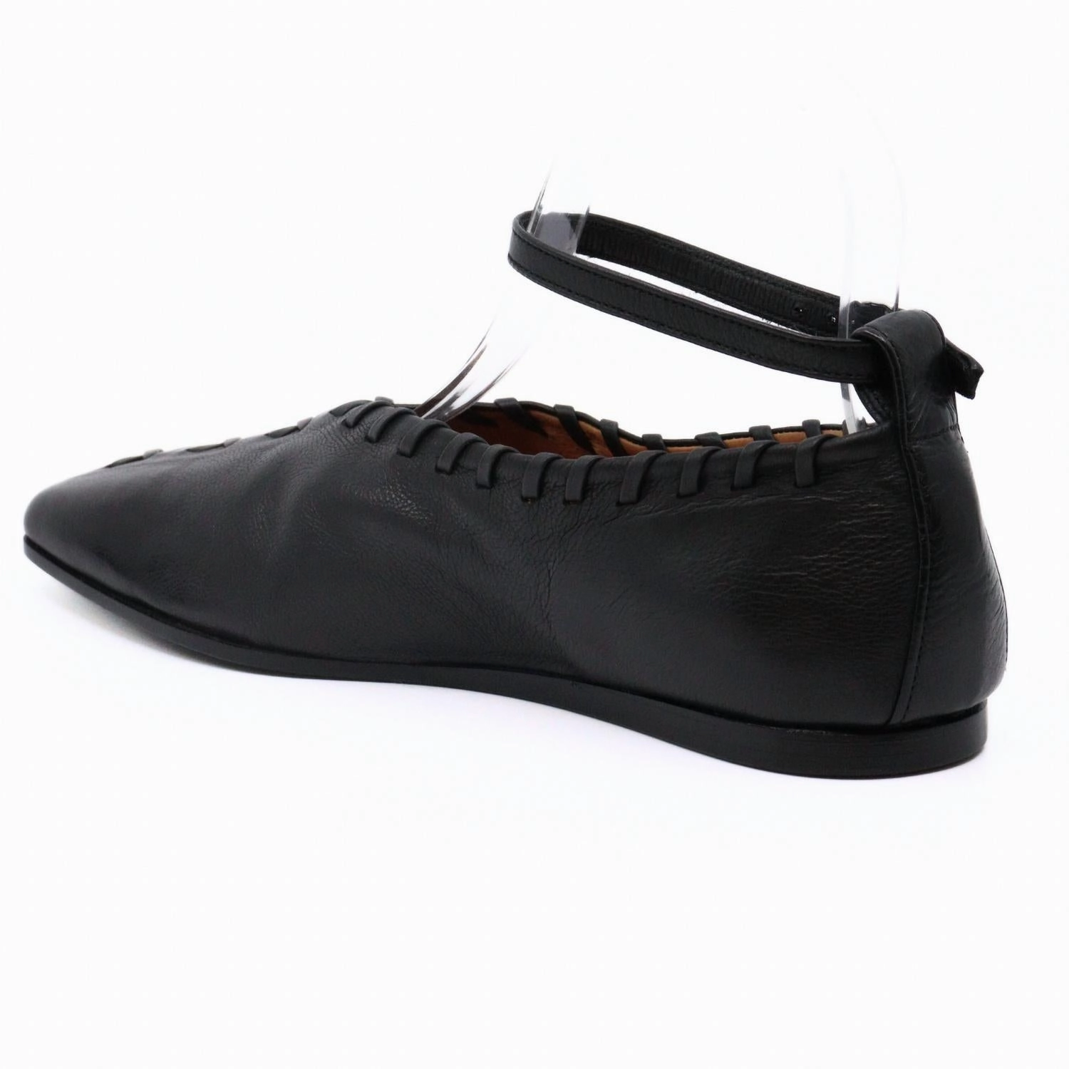 Whip Stitch Flats In Black
