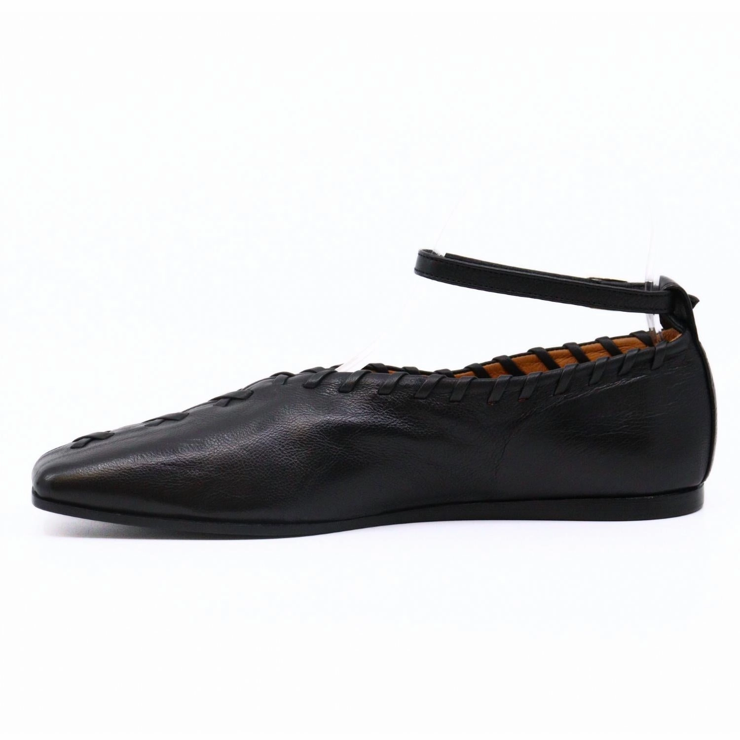 Whip Stitch Flats In Black
