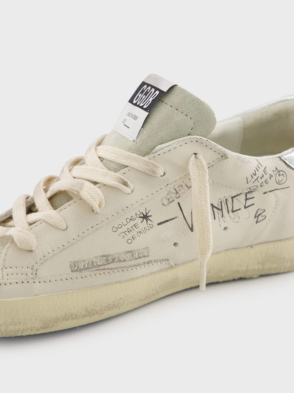 White and Silver Star Sneakers