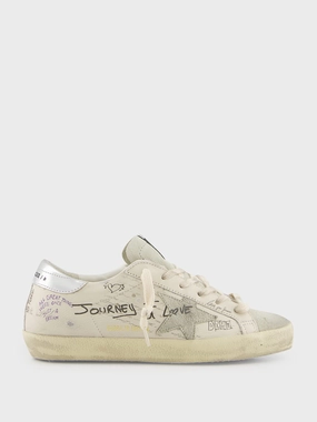 White and Silver Star Sneakers Womens Sneakers at outlet price