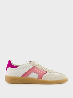 White and Violet Leather and Suede DBS Oly Sneakers Womens Sneakers at outlet price