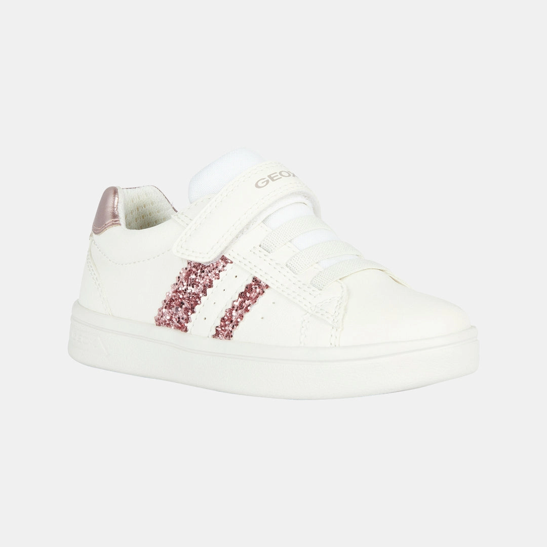 White DJRock Glitter Stripe Sneakers