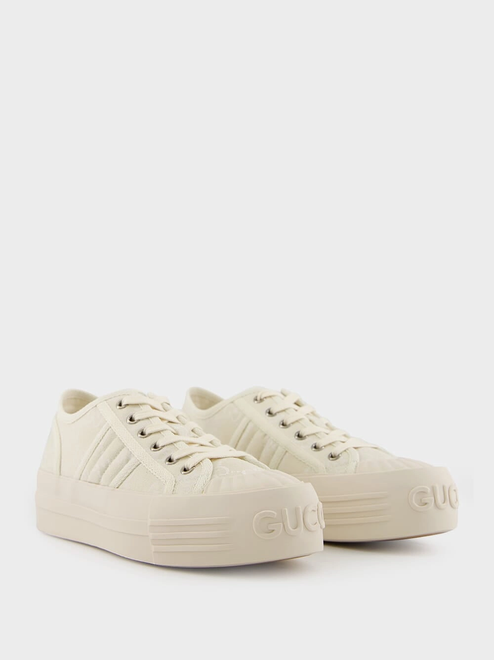 White GG Canvas Chunky Trainer