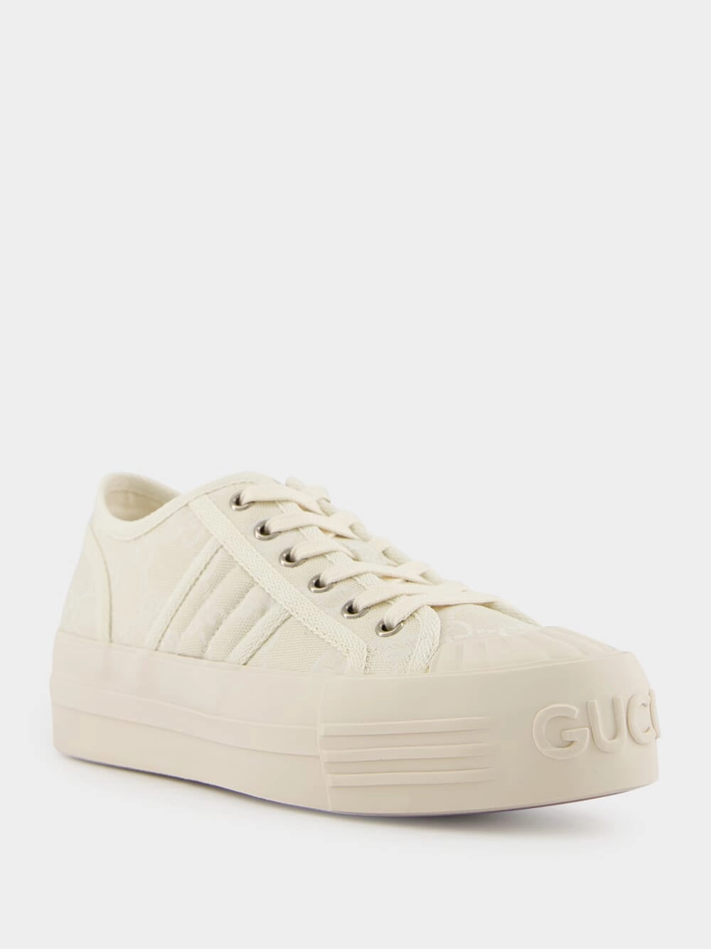 White GG Canvas Chunky Trainer