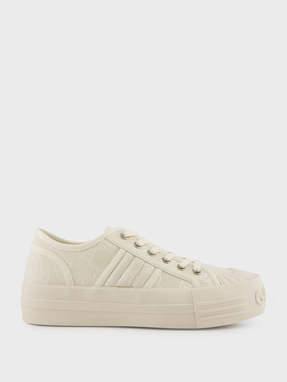 White GG Canvas Chunky Trainer Womens Sneakers at outlet price