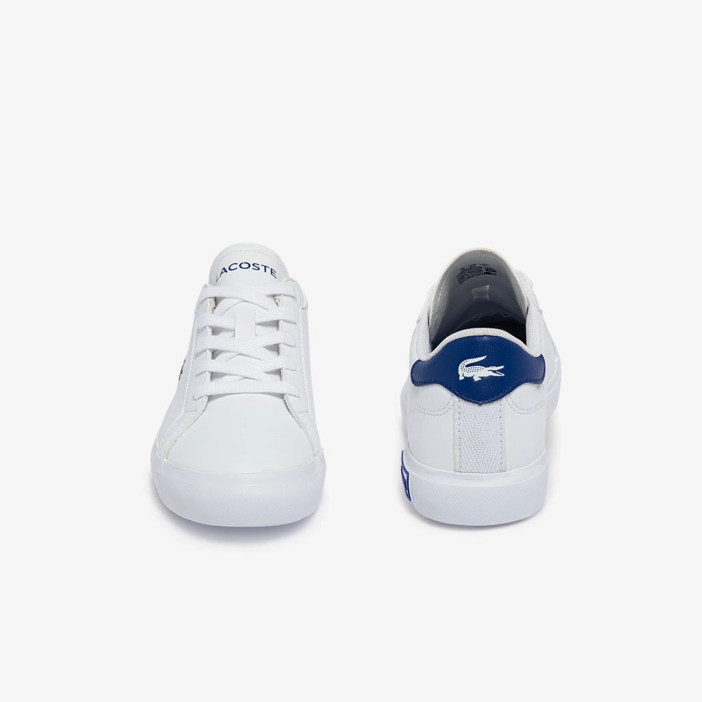 White Heel Logo Teen Trainers