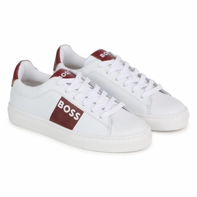 White Logo Sneakers Boys Casual Shoes clearance