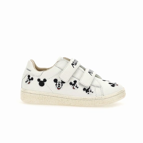 White Logo Trim Mickey Velcro Sneakers Boys Shoes cheap deals