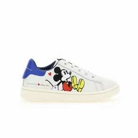 White Mickey Blue Tab Sneakers Discount Boys Footwear online
