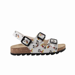 White Mickey Mouse Buckle Sandals Discount Girls Shoes with deals