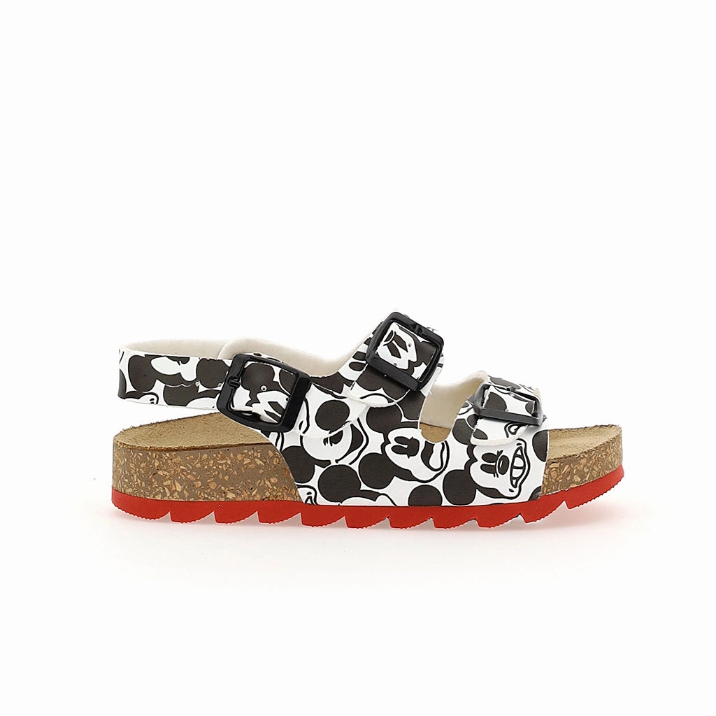 White Mickey Mouse Red Sole Sandals