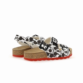 White Mickey Mouse Red Sole Sandals Affordable Casual Footwear for Girls