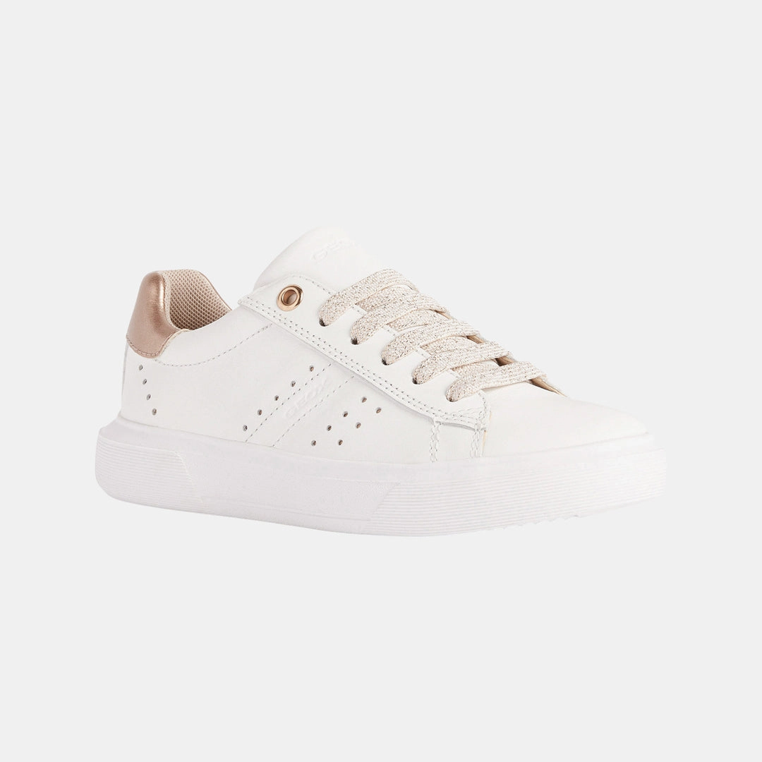 White Nettuno Rose Gold Tab Sneakers