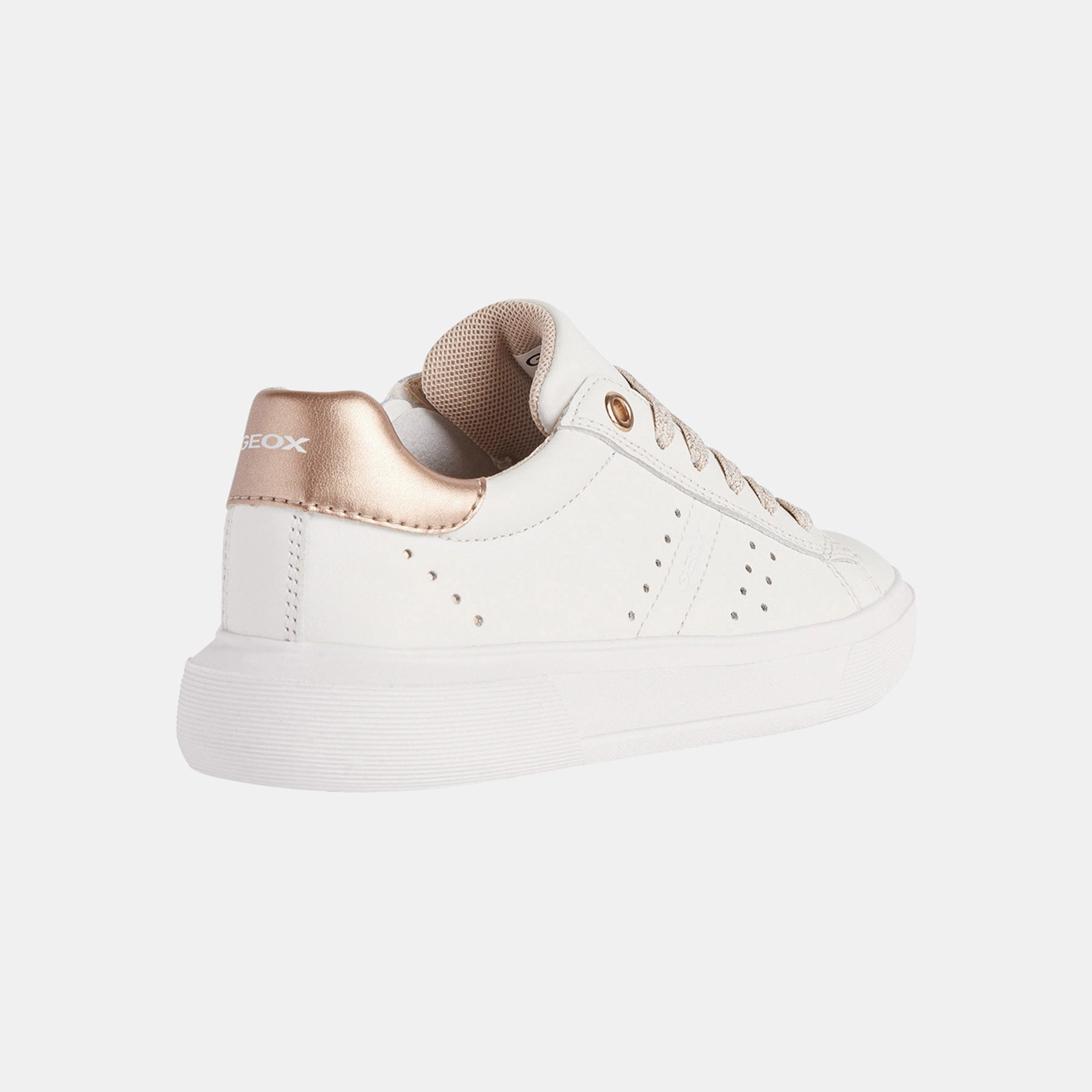 White Nettuno Rose Gold Tab Sneakers