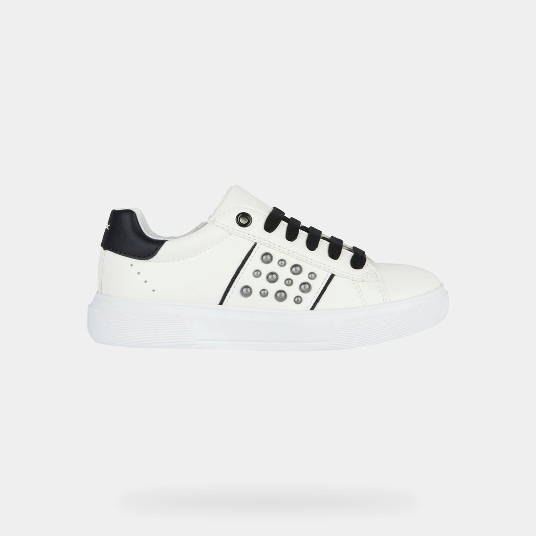 White Nettuno Tab Sneakers Affordable Casual Footwear for Girls