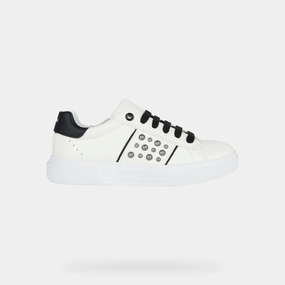 White Nettuno Tab Sneakers Affordable Casual Footwear for Girls