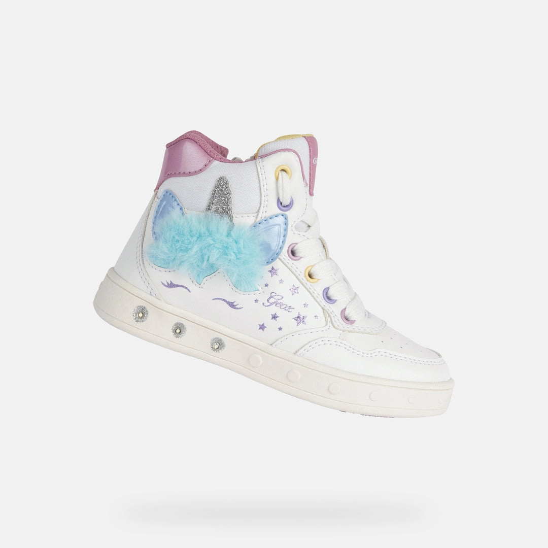 White Skylin Unicorn Light Up High Top Sneakers