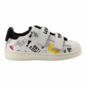 White Tweety Velcro Sneakers Affordable Casual Footwear for Girls