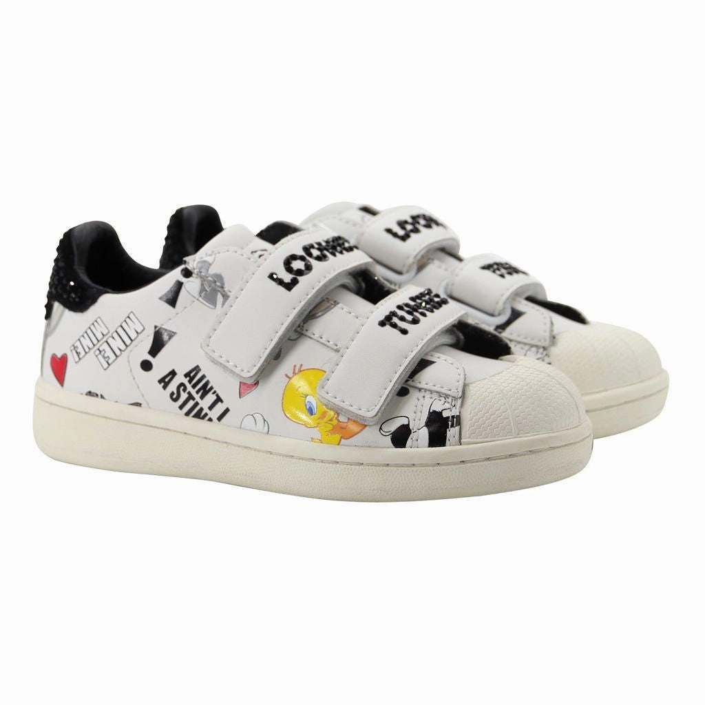 White Tweety Velcro Sneakers